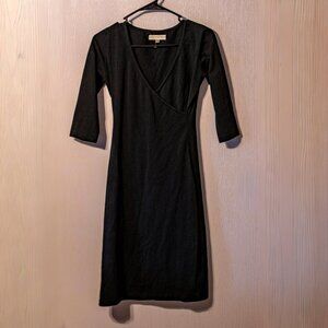 Synergy Organic Clothing Black Wrap-Style Midi Dress Size Small - Never Worn